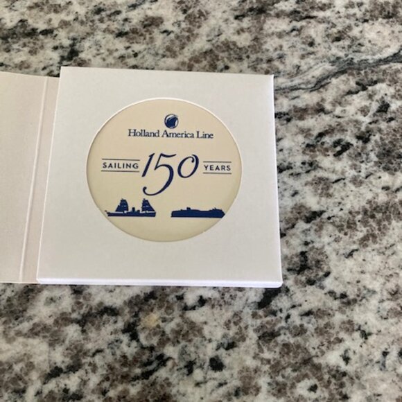 NEW IN BOX! SALE - Holland America Cruise Line Delft Tile Coaster - 150 Years - Picture 2 of 4